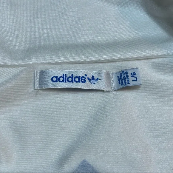 Adidas Originals Firebird Track Jacket White Blue Three Stripes Trefoil - Picture 3 of 6